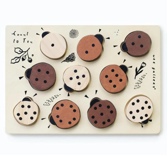Wee Gallery - Wooden Tray Puzzle - Ladybugs