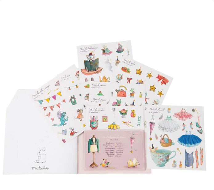 Moulin Roty Coloring Book + Stickers Once Upon A Time SANNA baby