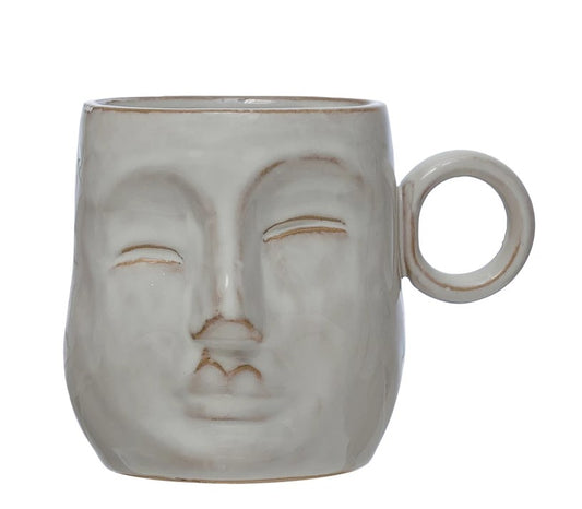 Bloomingville - Stoneware Face Mug, Reactive Glaze