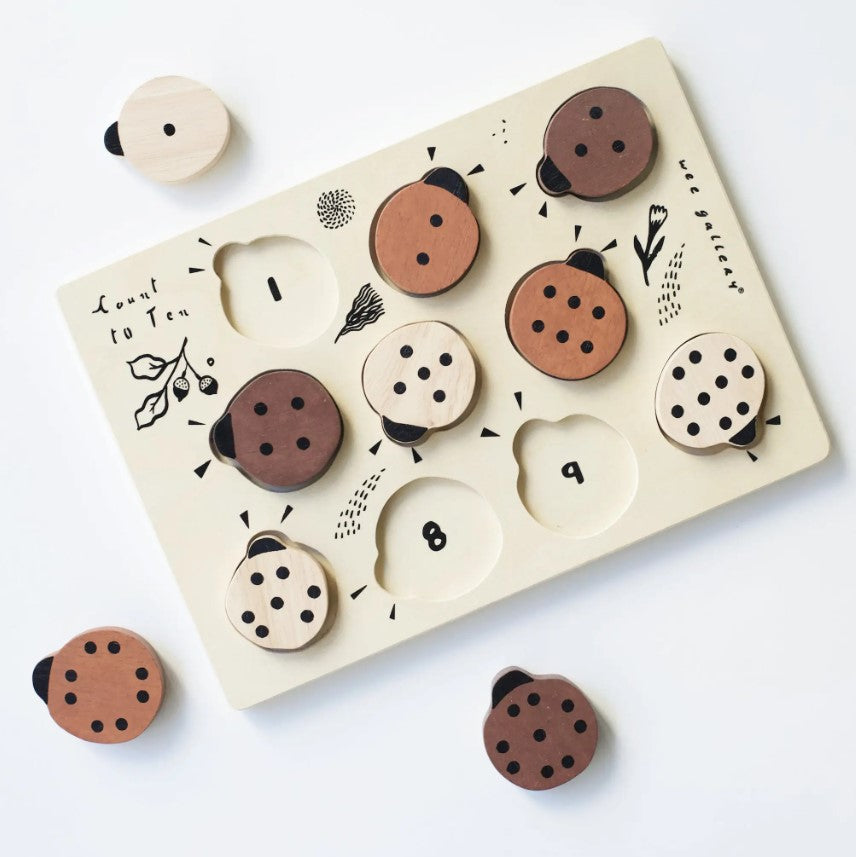 Wee Gallery - Wooden Tray Puzzle - Ladybugs