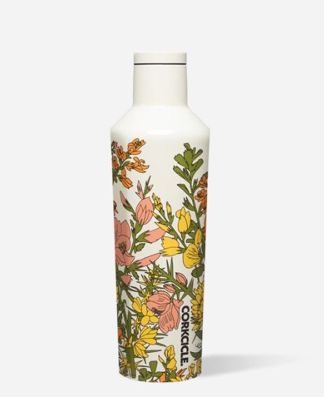 Corkcicle x  Rifle Paper Co. - 16 oz Canteen - Wildflower Cream