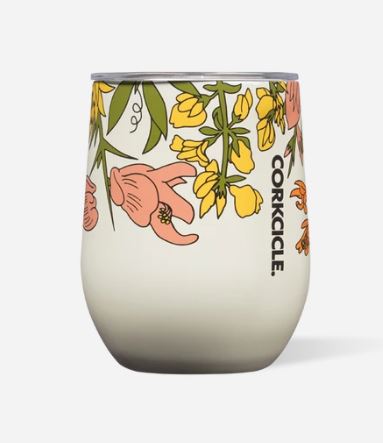 Corkcicle x Rifle Paper Co. - 12 oz Stemless - Wildflower Cream