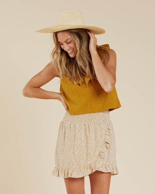 Rylee + Cru - Ruffle Wrap Skirt - Marigold - Womens - LAST ONES - L + XL