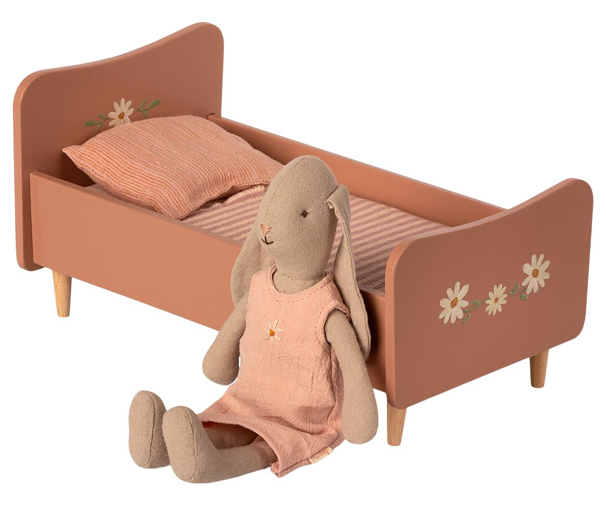 Maileg - Wooden Bed, Mini - Rose
