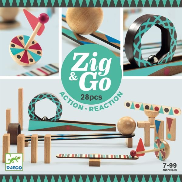DJECO - Zig and Go - Action Reaction - 28 Pieces